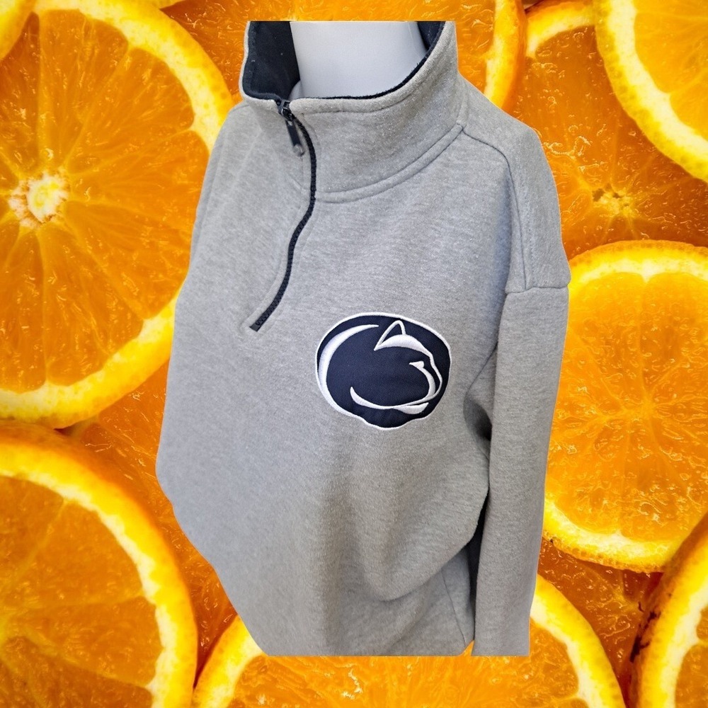 ES Penn‎ State Nittany Lions 1/4 Zip Pullover Sweatshirt College Gray Mens M
